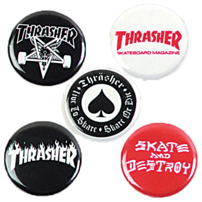 Thrasher Badge Logo Buttons (pack de 5) 