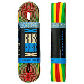 Lacets Criss Cross X Derby Laces Trio,Green-Red-Yellow