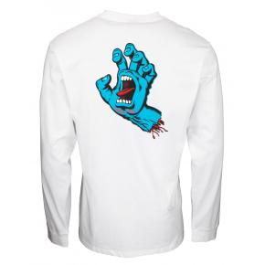 Screaming Hand Chest L/S Tee White