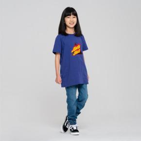 Yth Flamed not a Dot Front Tee Navy Blue