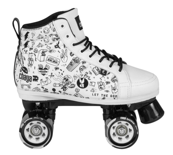 Skate Gear Patins à roulettes Retro Quad avec bottes structurées (Blanc, pointure 46 / homme 46