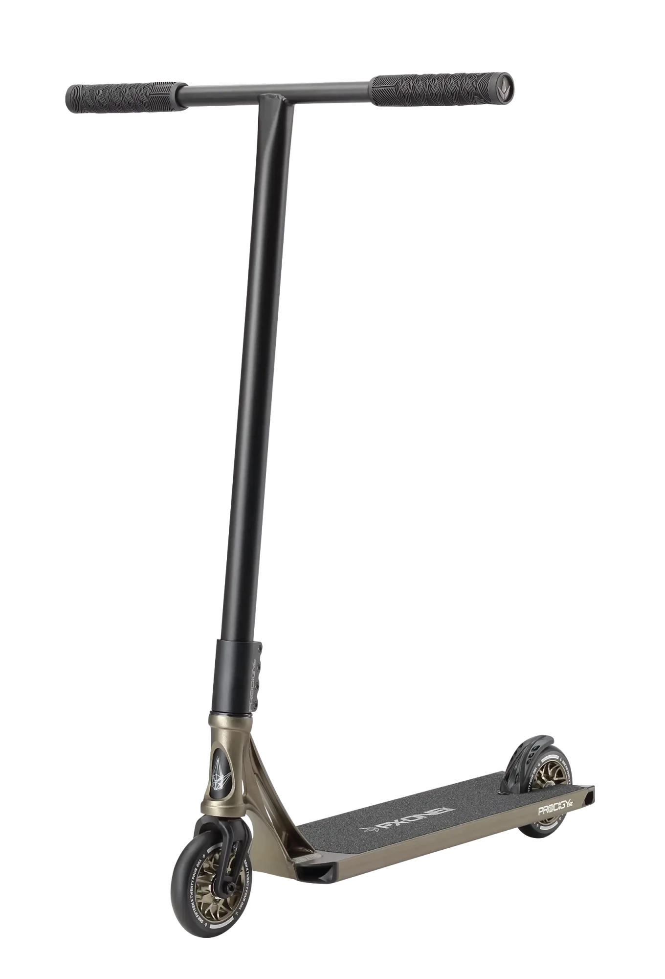 Trottinette freestyle complète Prodigy X ONE Street Olive – deck Olive métallisé, guidon T chromoly, roues SECTOR 115 mm.