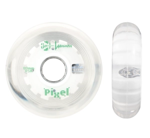 Luminous Wheels 80mm:85A PIXEL WICKER GREEN x4 1